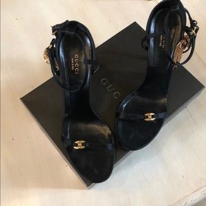 Gucci satin evening stilettos